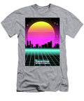 Retro Sunset Over Denver Skyline Denver Synthwave Travel Poster Art Print T-Shirt