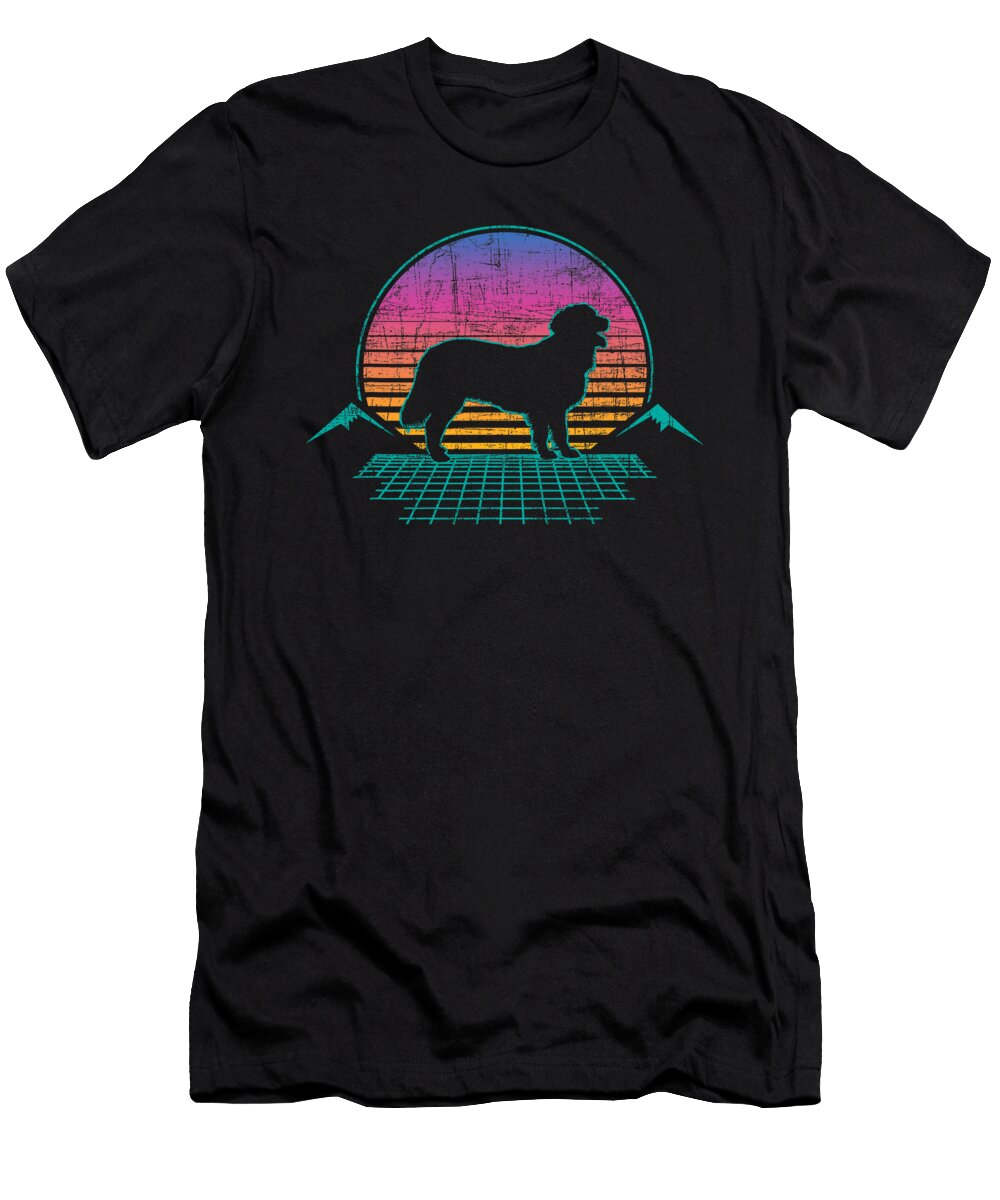 Retro Vaporwave Golden Retriever Puppy Trainer Natalie Lidford T-Shirt