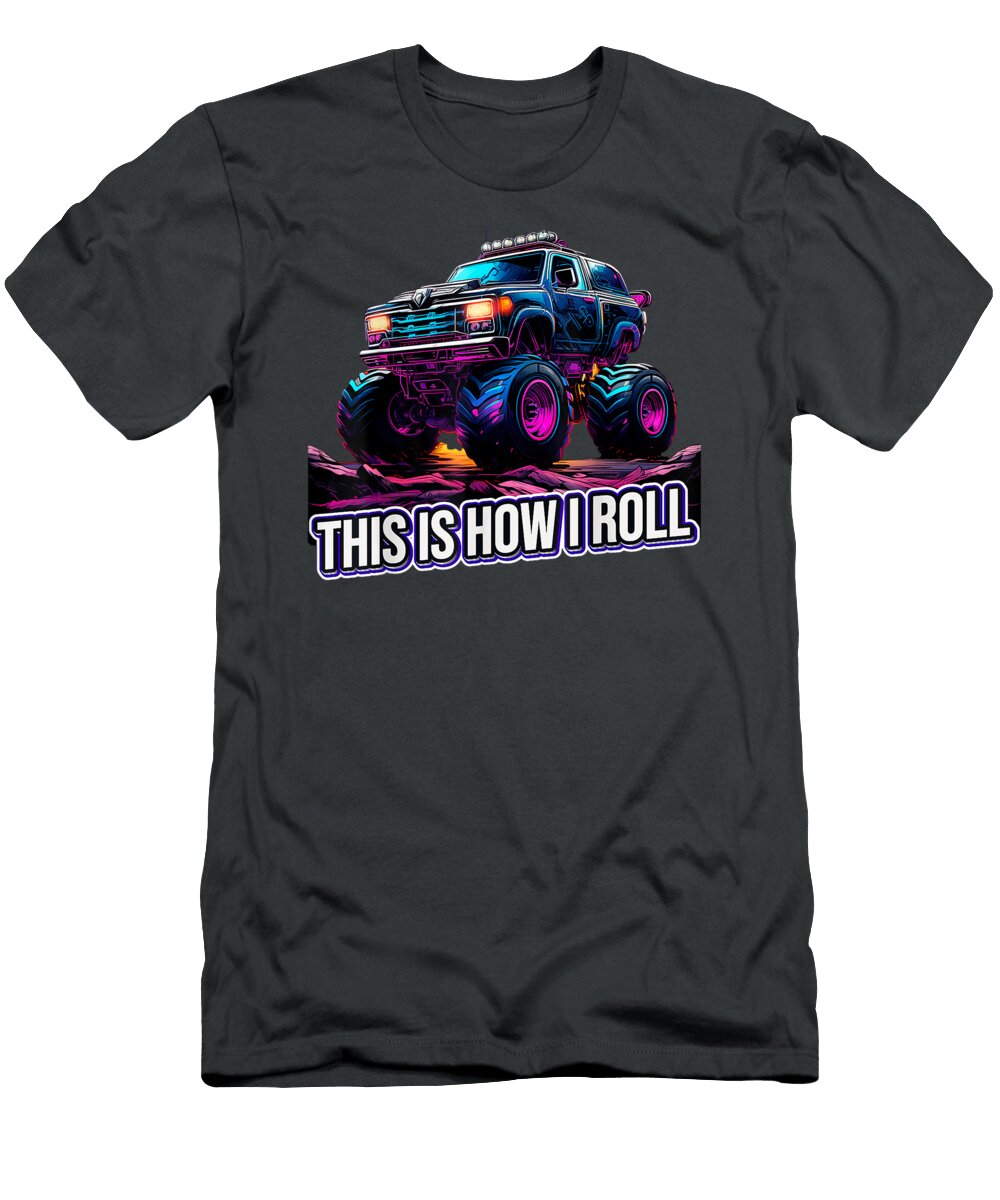 Retro Vaporwave Monster Trucks This Is How I Roll Fabien Khandi T-Shirt