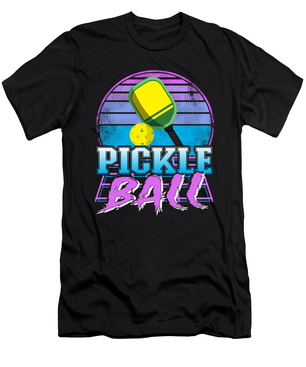 Retrowave Vaporwave Pickleball Paddle Vintage Pickle Ball Lisa Stronzi T-Shirt