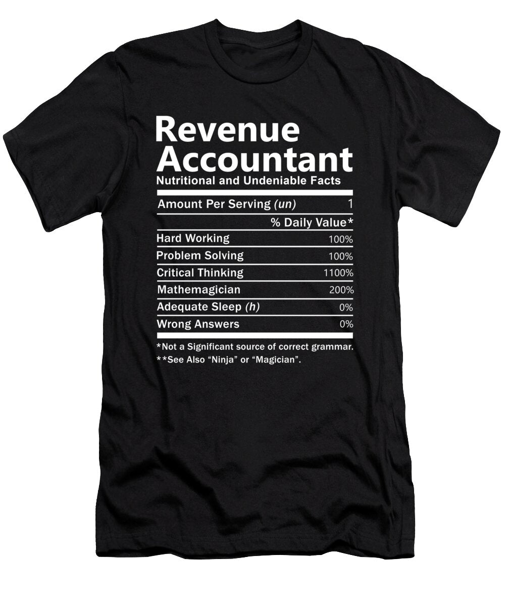 Revenue Accountant Nutrition Factors Gift Item Shi Hu Kang T-Shirt