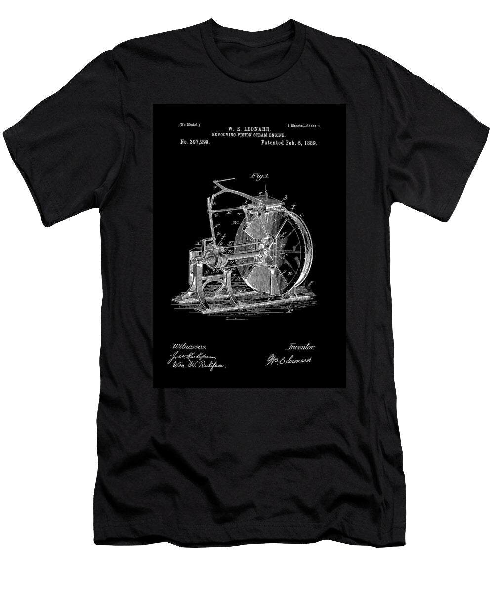 Revolving Piston Steam Engine Patent Brooke Roby T-Shirt