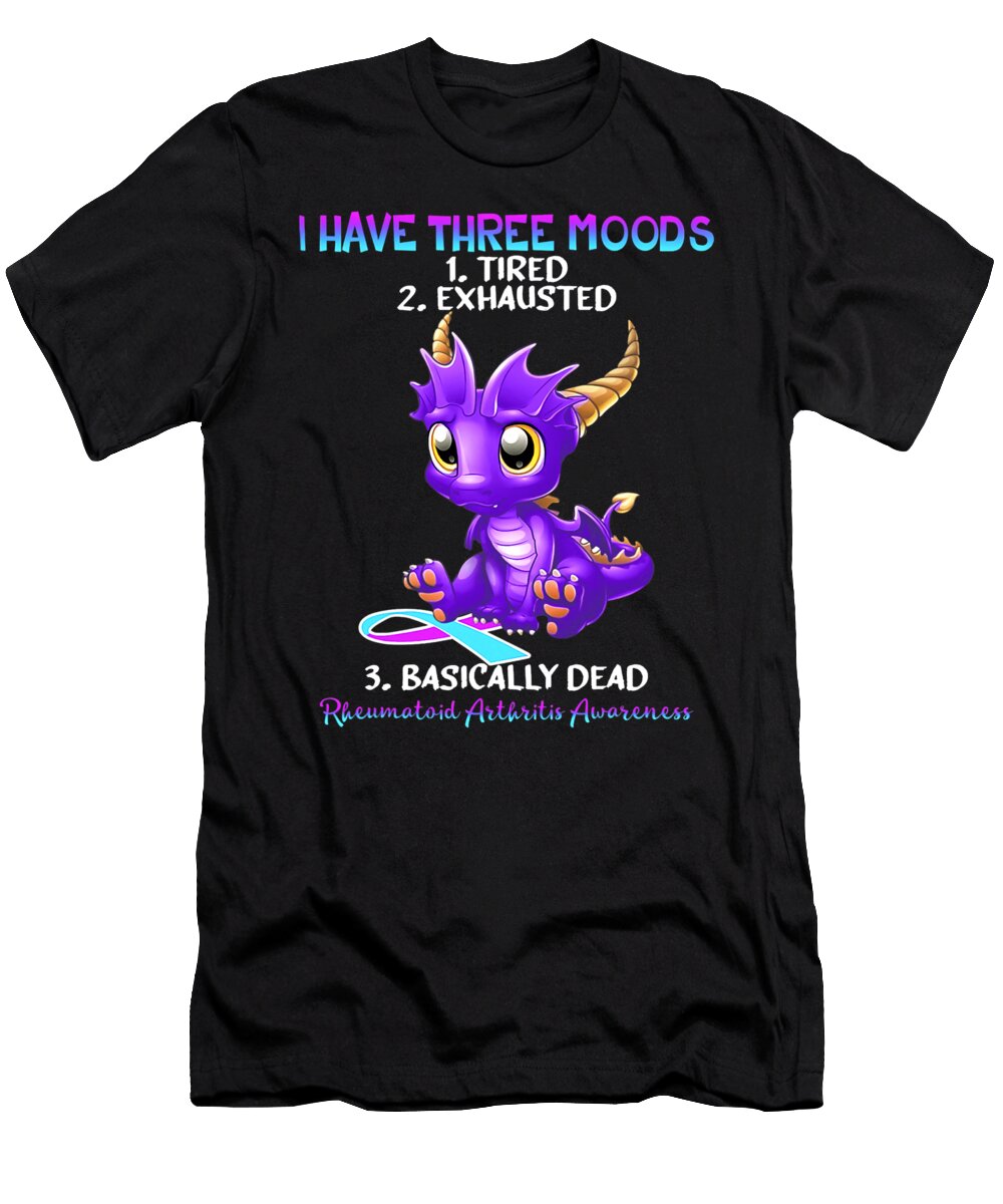 Rheumatoid Arthritis Awareness Dragon I Have Three Moods Thepassionshop T-Shirt