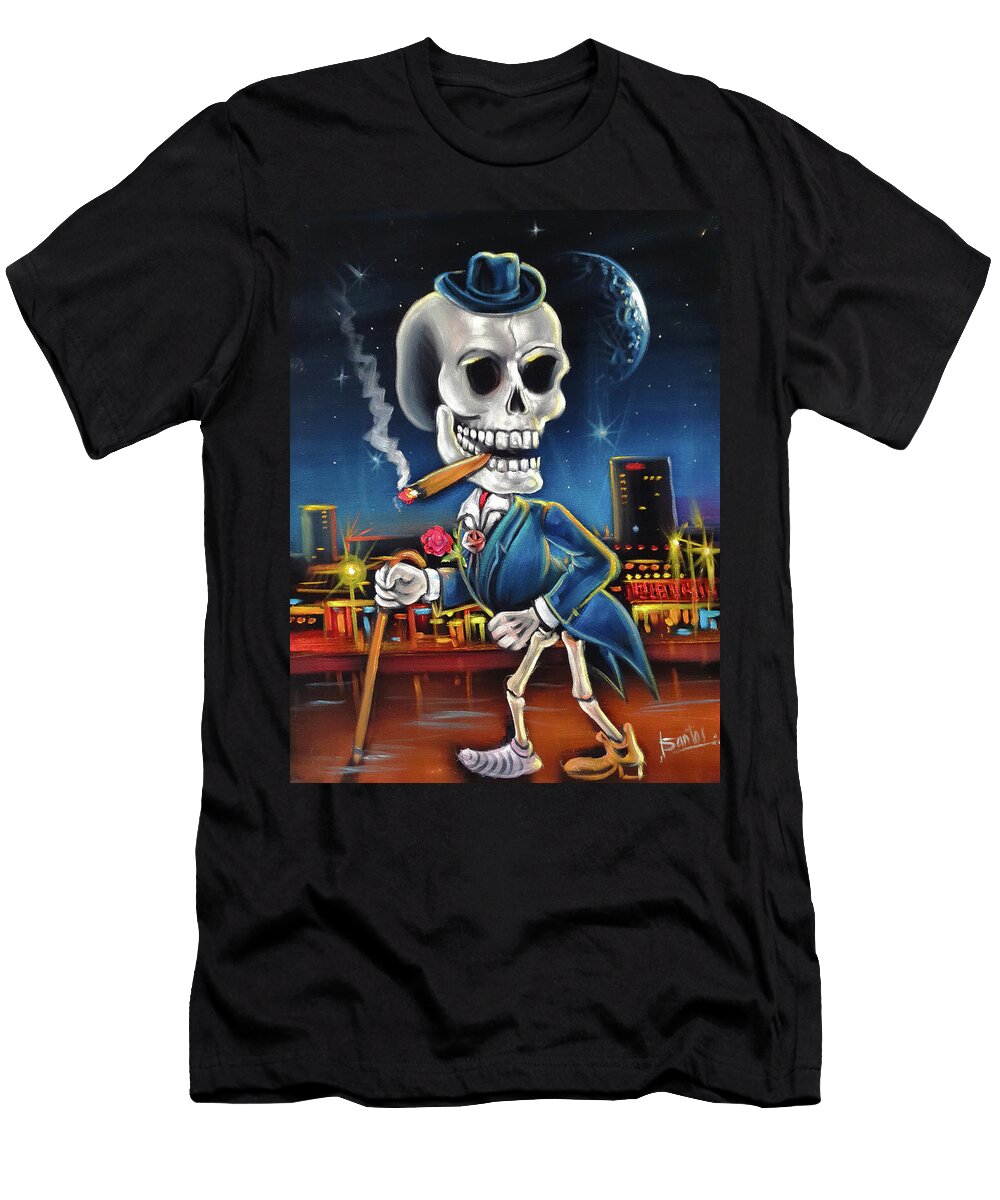 Rich Man Calavera After Jose Guadalupe Posada Sa268 Santos T-Shirt
