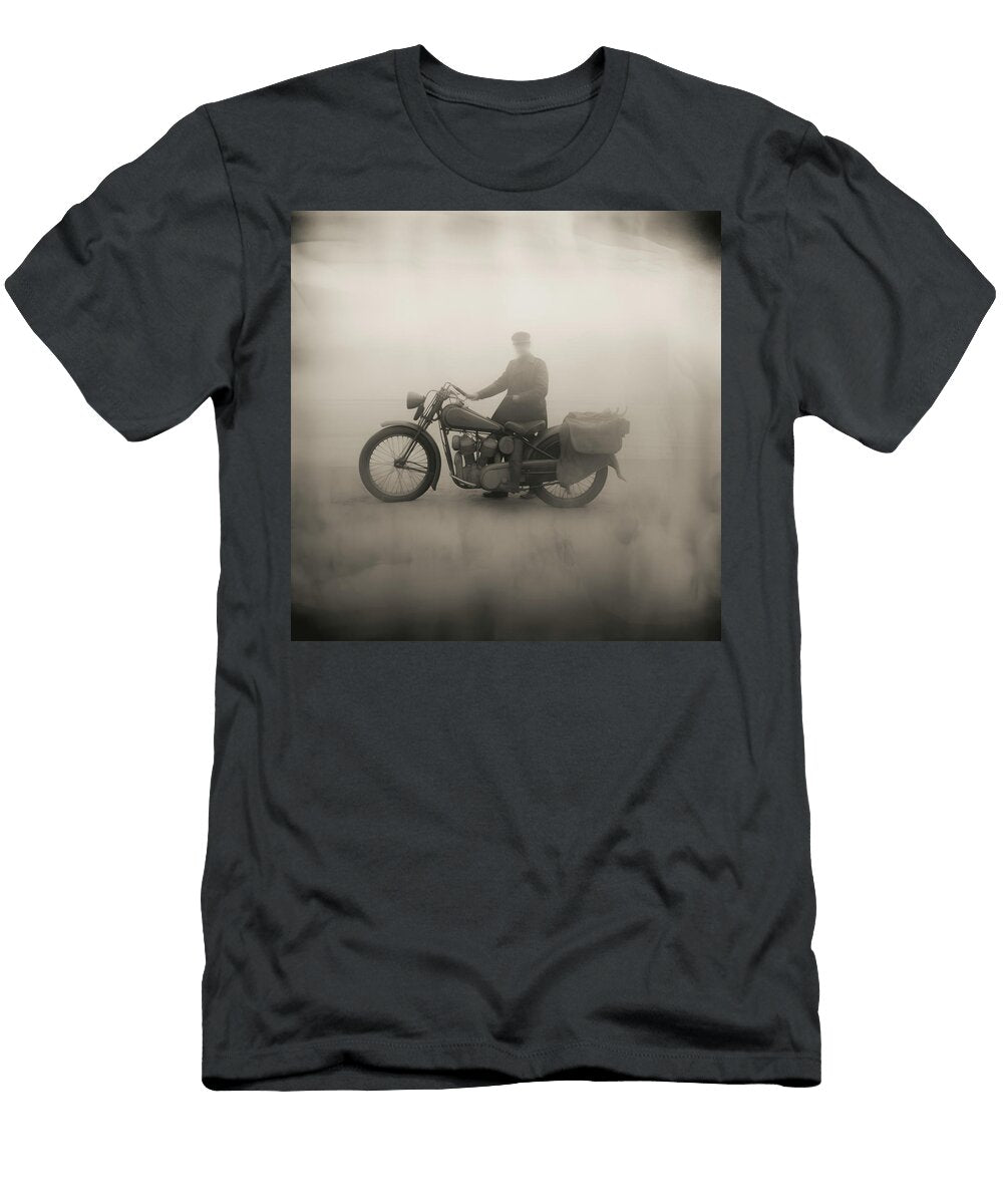 Rider and Antique Motorcycle At Beach Yopedro T-Shirt