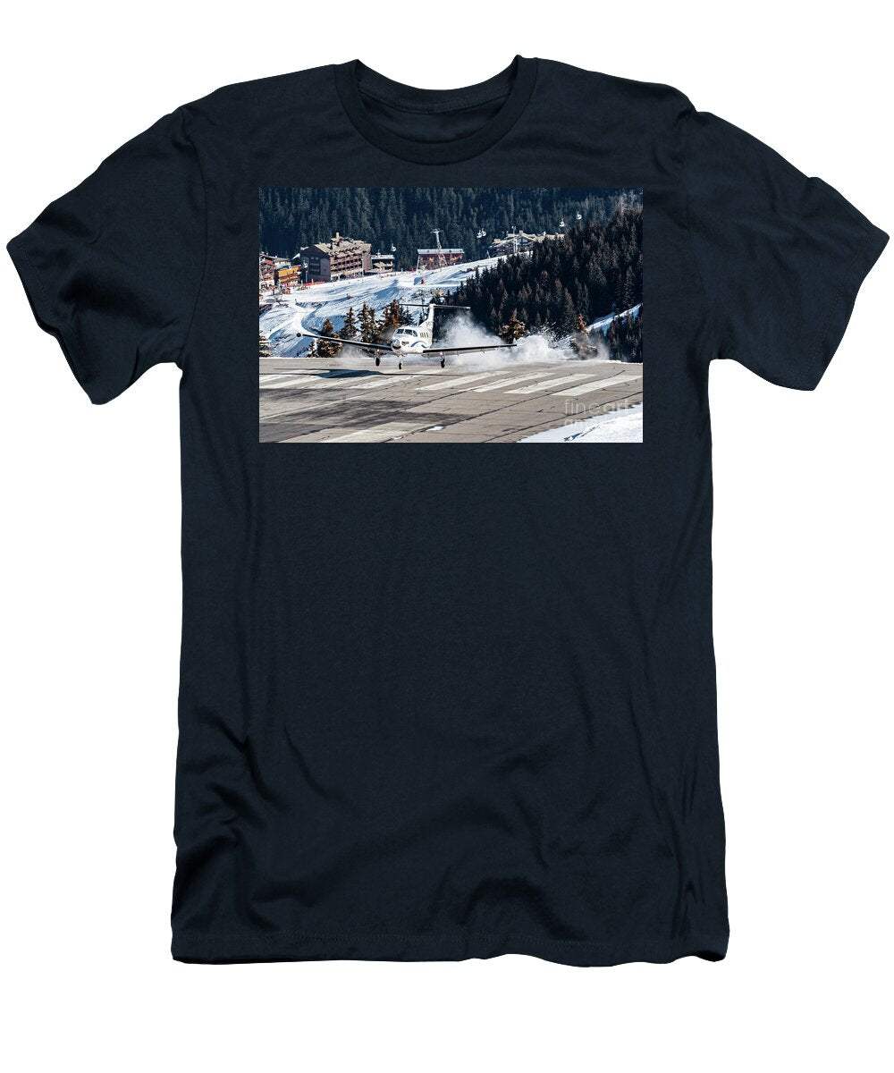 Risky Landing a Pilatus Pc12 At Courchevel Oo Pci Roberto Chiartano T-Shirt