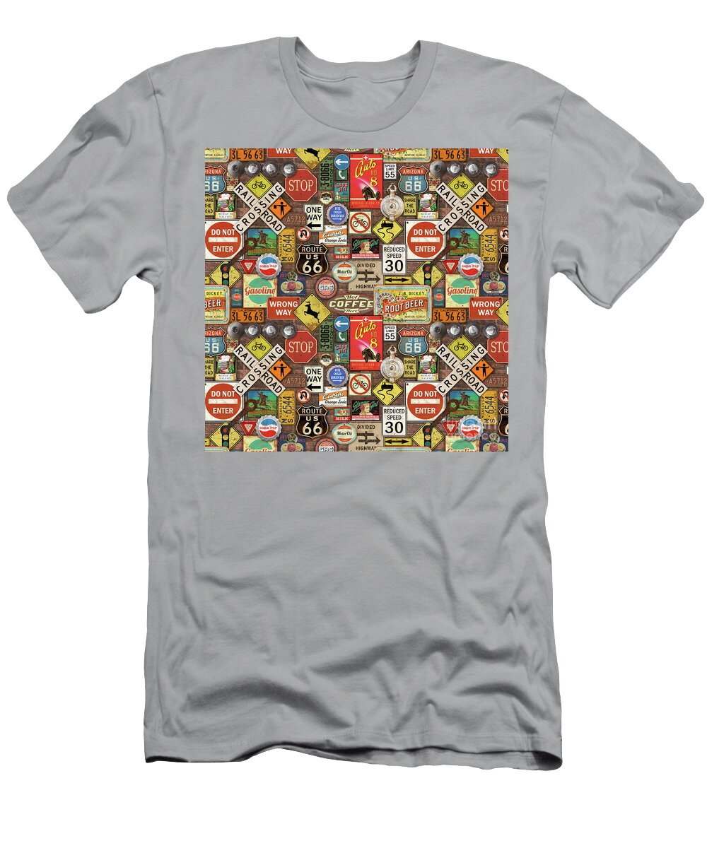 Roads Signs on Brick Jp3957 B Jean Plout T-Shirt