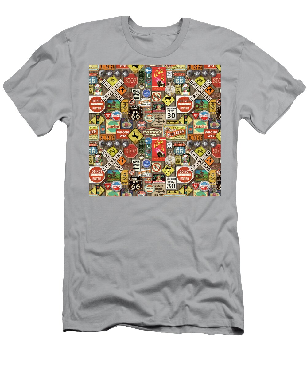 Roads Signs on Wood Jp3958 B Jean Plout T-Shirt
