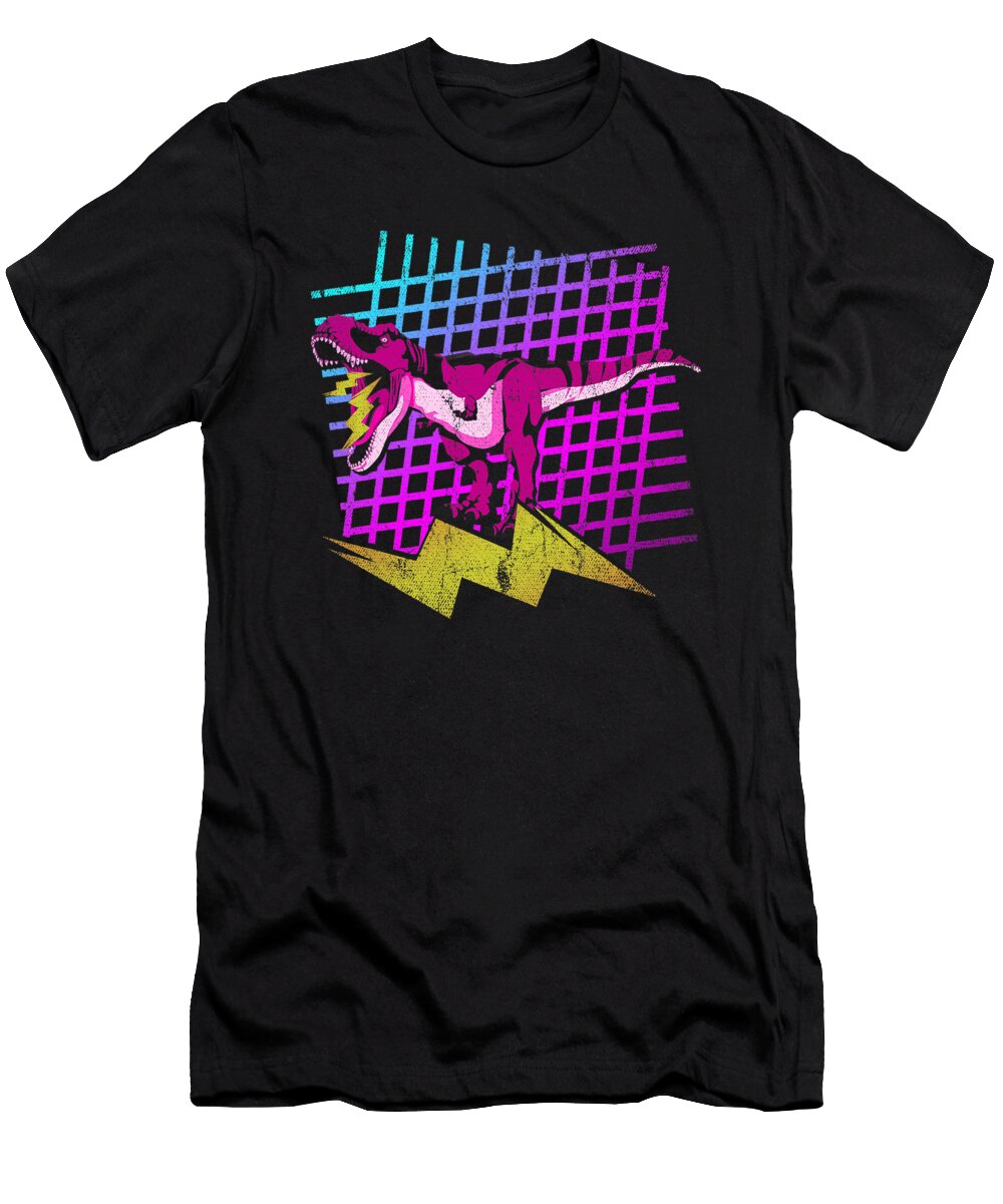 Roaring Dinosaur Synthwave Roar Dino Vaporwave 80s Art T Rex Dhbubble T-Shirt