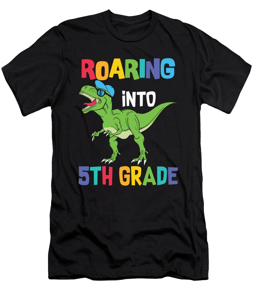 Roaring Into 5th Grade Dino for 5th Graders Licensed Art T-Shirt