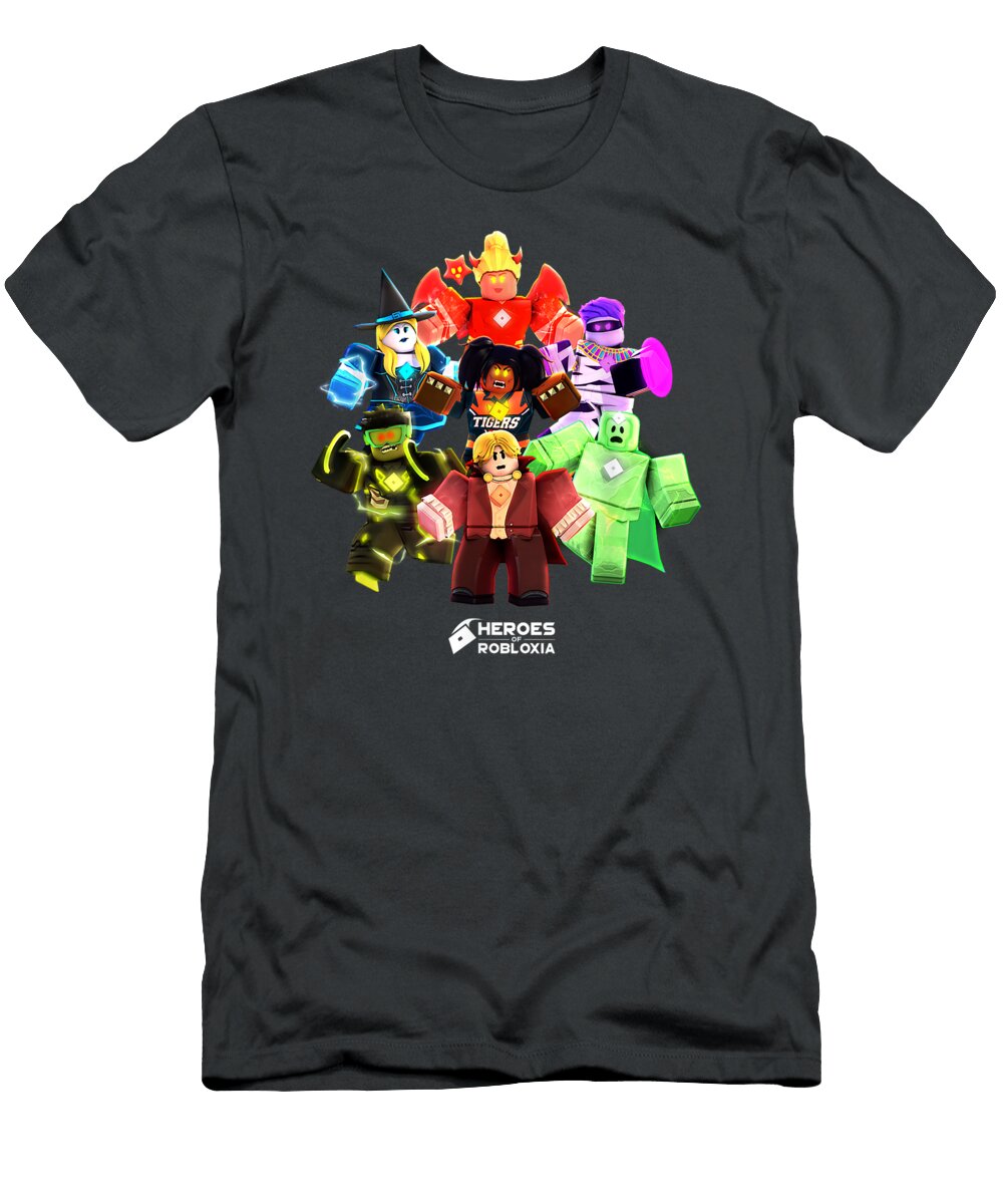 Roblox Halloween Heroes Black Classic Fit Crew Neck Short Sleeve Casual Duncan Jamiel T-Shirt