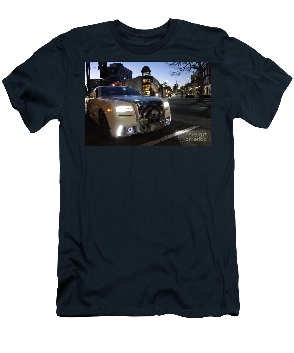 Rolls Royce Parked At the Bottom of Rodeo Drive Nina Prommer T-Shirt