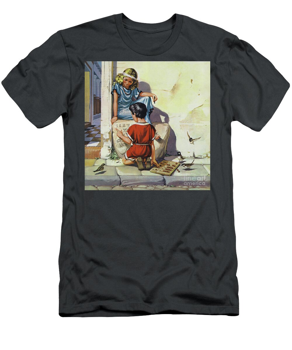 Roman Children Learning Their Numbers Angus Mcbride T-Shirt