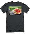 Ruddy Pancakes with Fresh Strawberries in the Garden Iuliia Malivanchuk T-Shirt