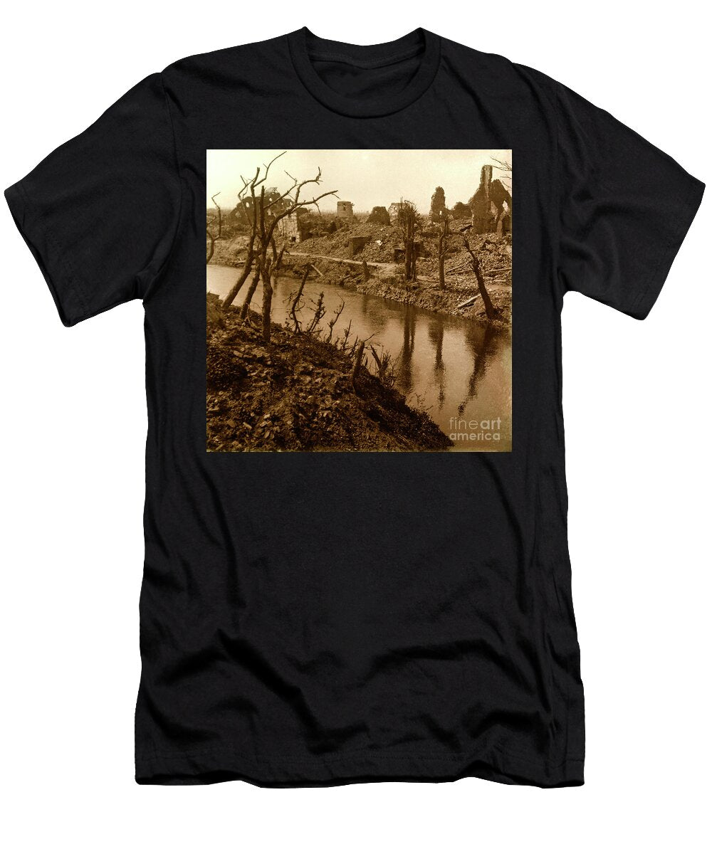 Ruins of the City of Dixmude During the Battle of the Yser 1914 Stereoscopic Glass Plate Anonymous T-Shirt