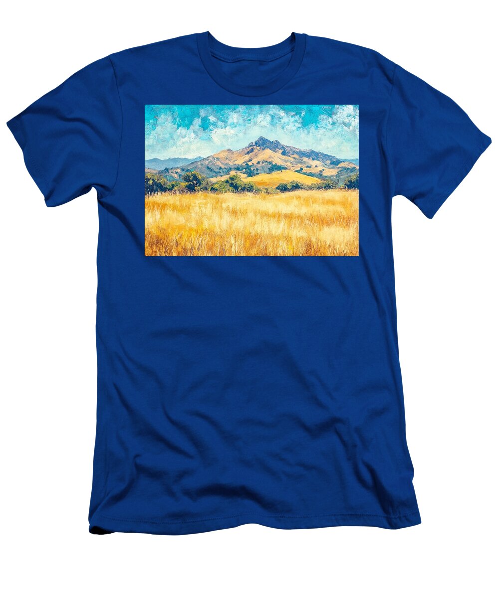 Rural Landscape Mountain Scenery Golden Hills Mount Diablo Mount Diablo State Park California USA LA Shany Norman T-Shirt