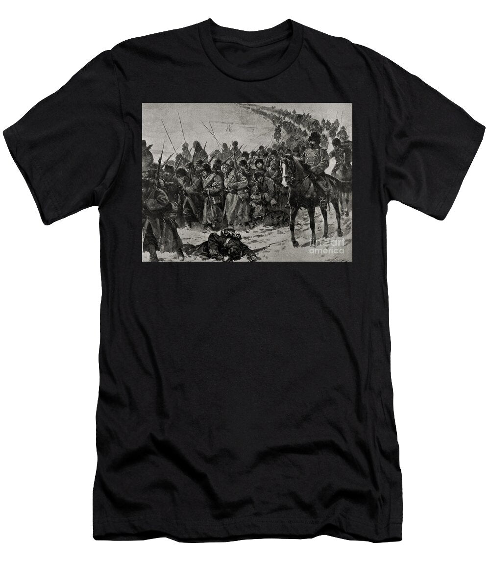 Russo Japanese War 1904 1905 Column of Japanese Soldiers Korea Unknown Artist T-Shirt