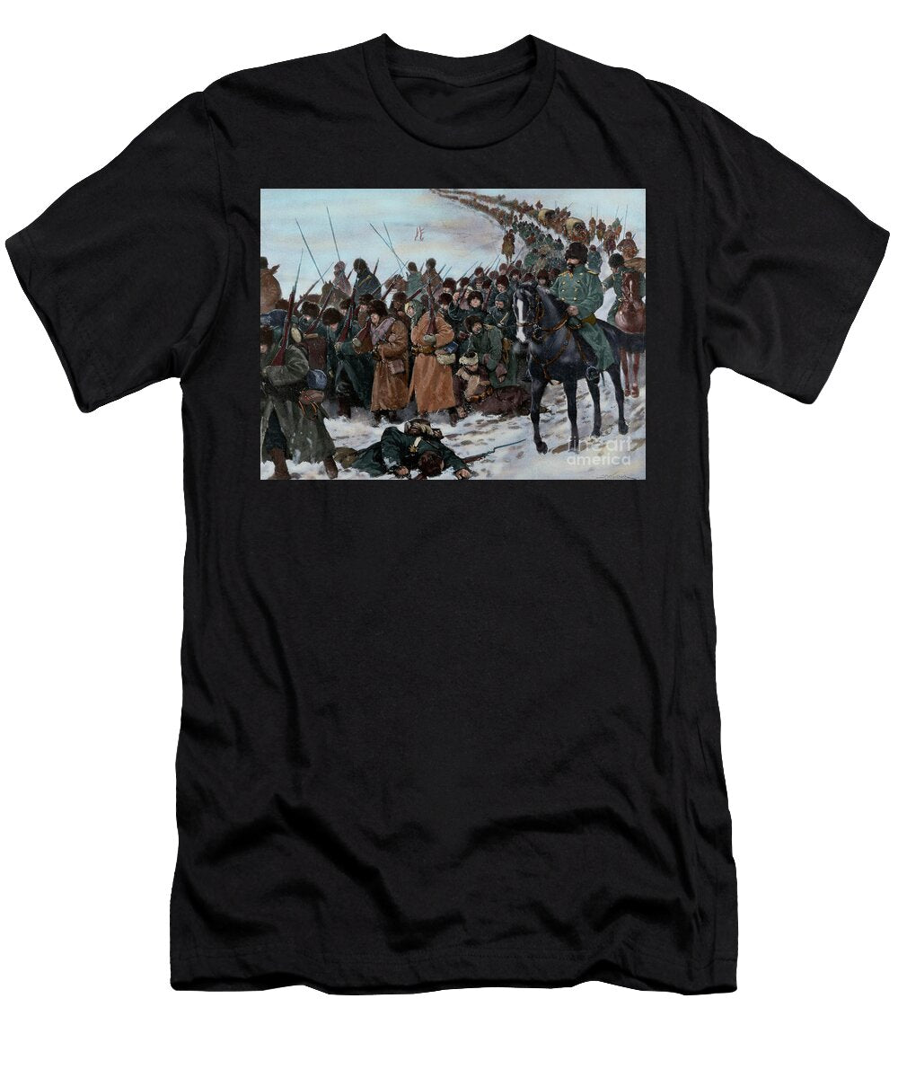 Russo Japanese War 1904 1905 Column of Japanese Soldiers Unknown Artist T-Shirt