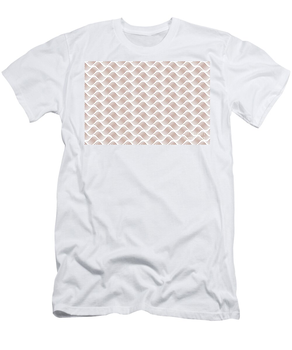 Rust Red Brown and White Tessellation Line Pattern Petite Pattern Minimal Graphic Designs T-Shirt