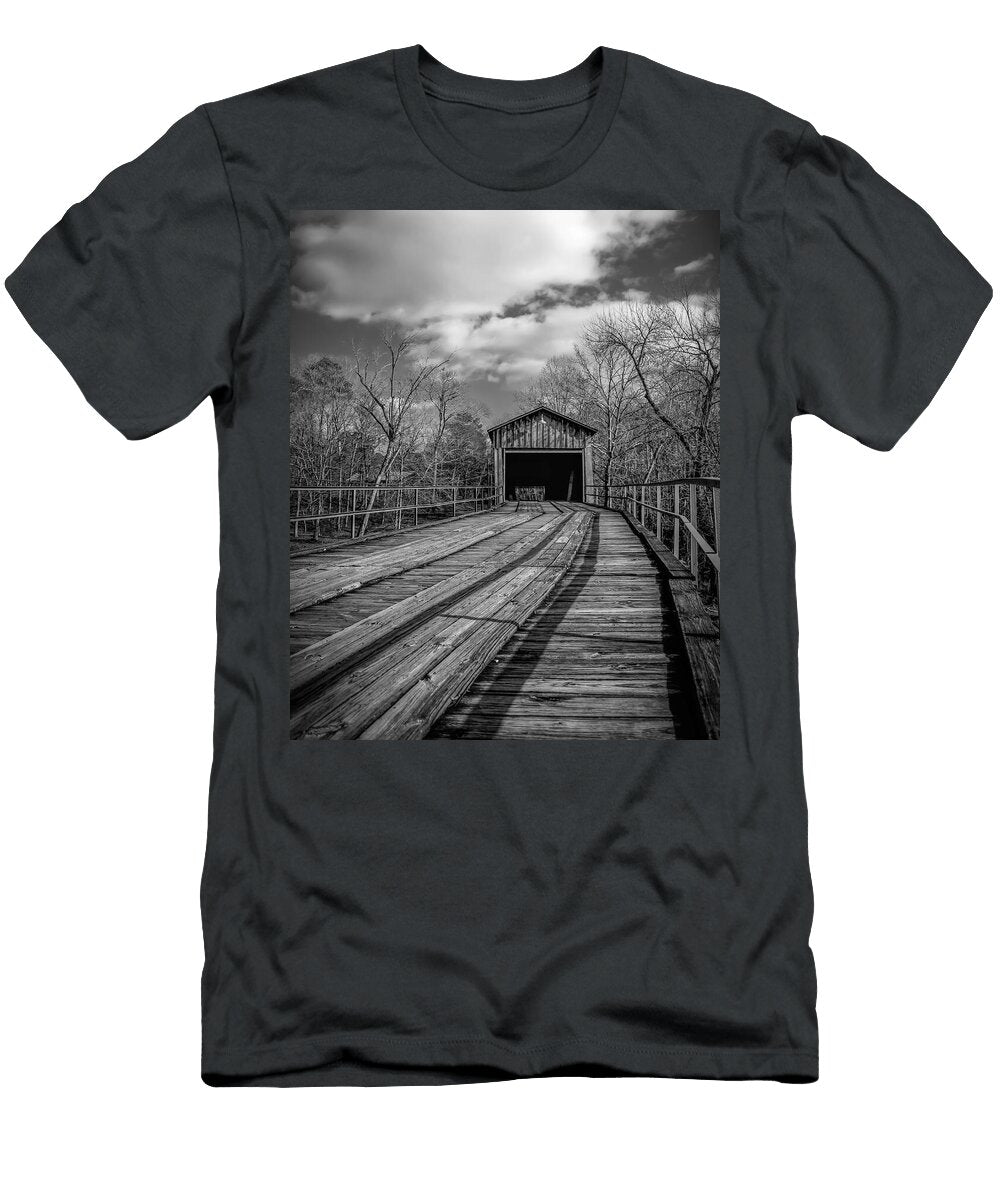 Rustic Covered Bridge in Winter Chris Kirby T-Shirt