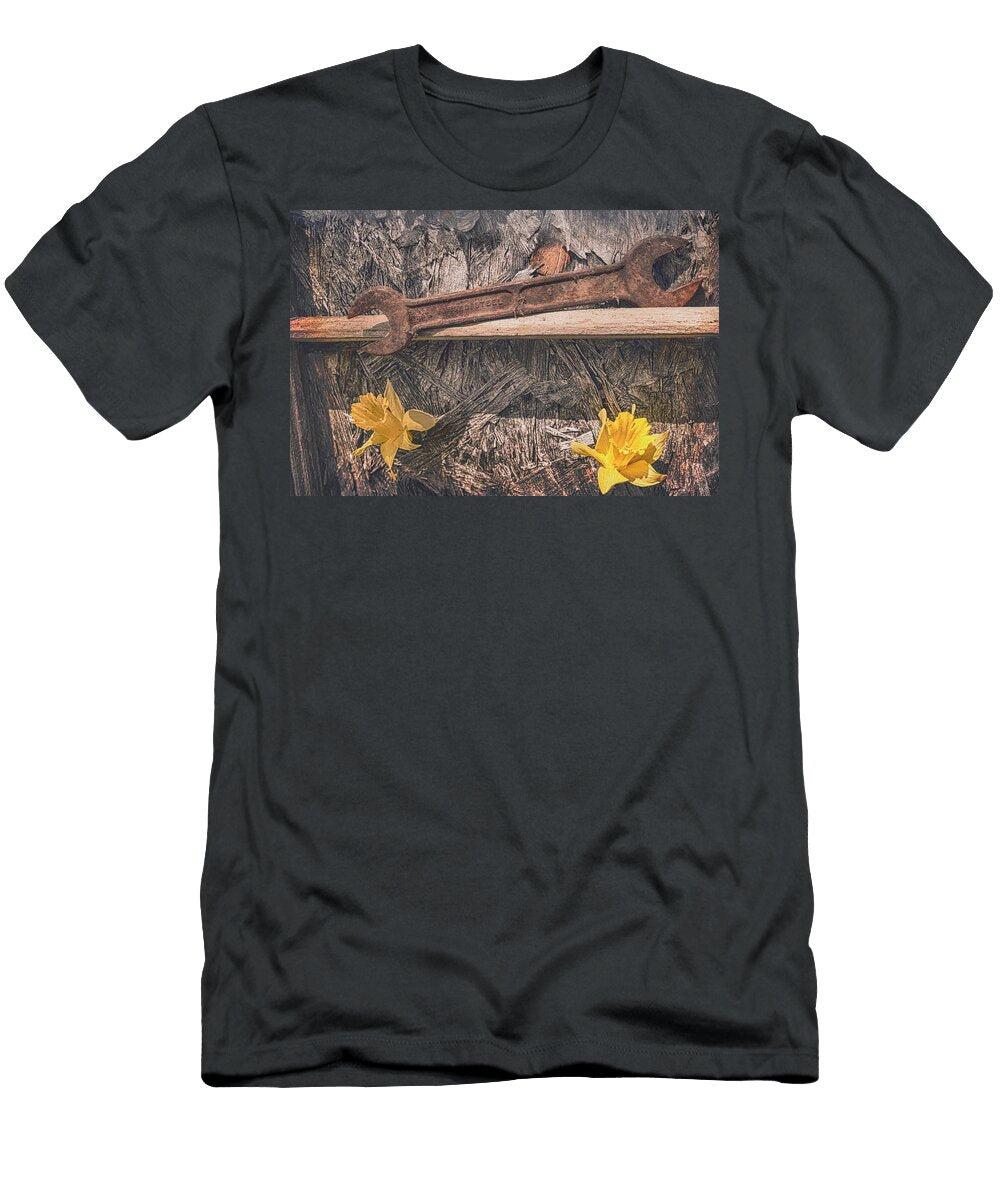 Rusty Wrench and Daffodils Jim Love T-Shirt