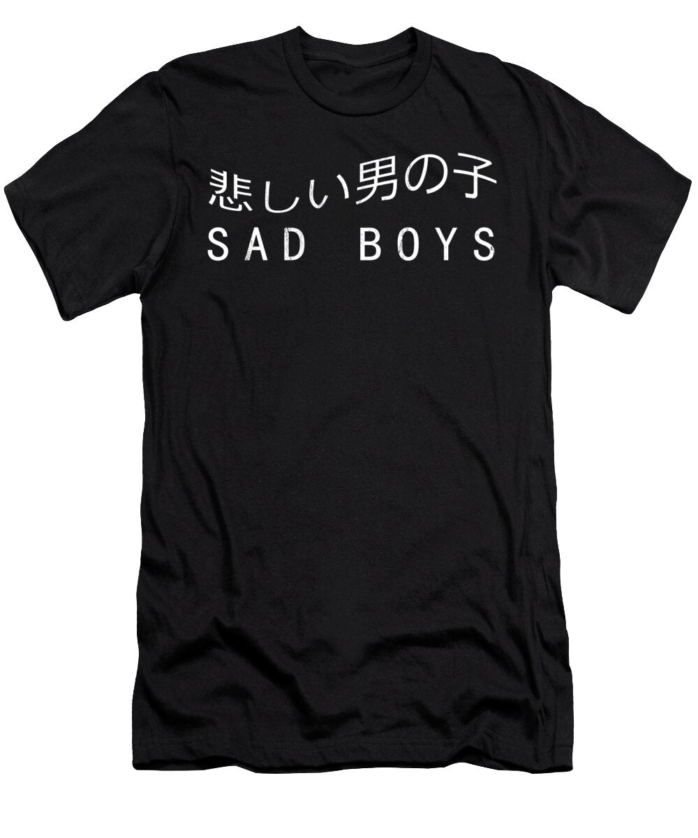 Sad Boys Aesthetic Vaporwave Japanese Text Noirty Designs T-Shirt