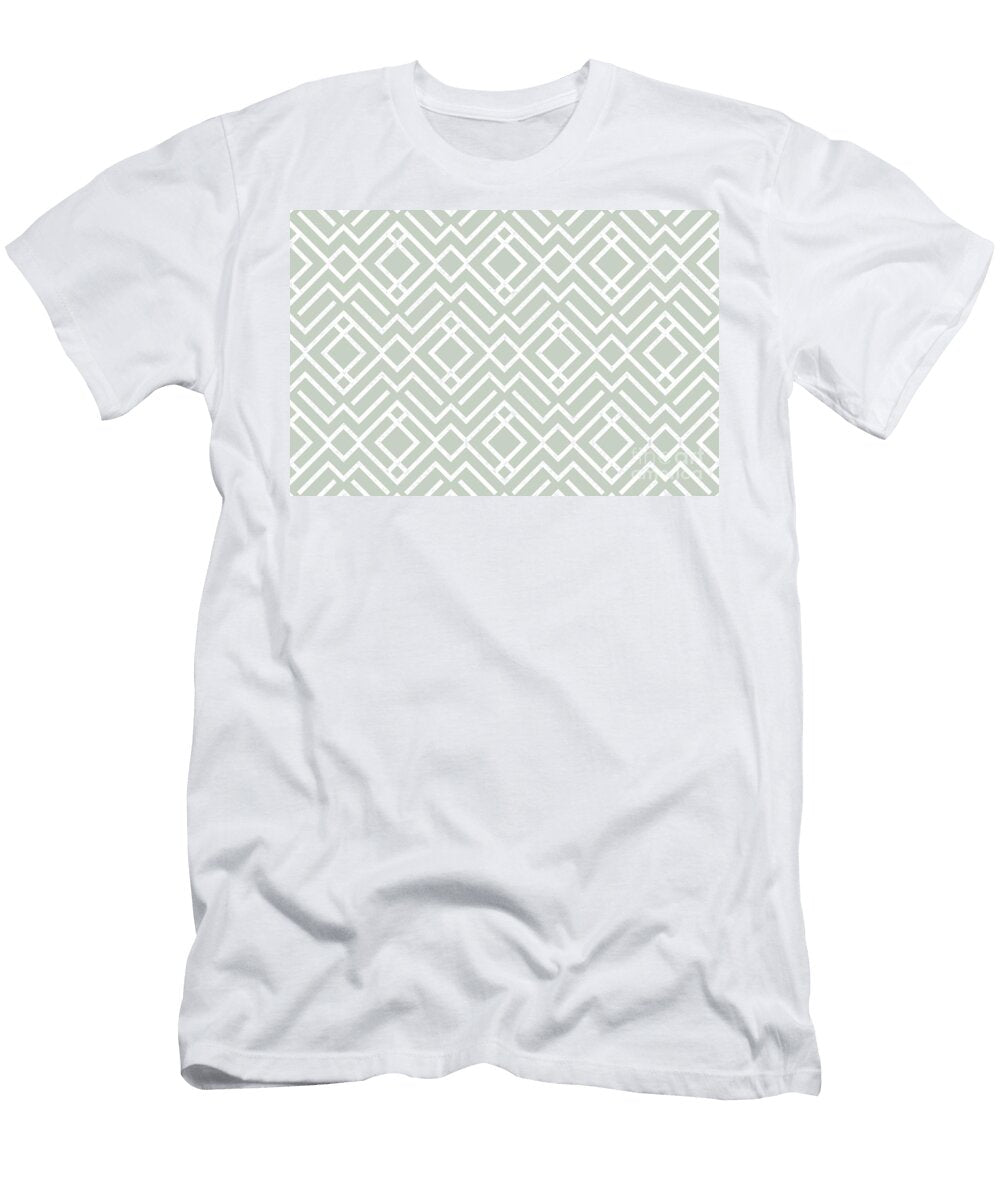 Sage and White Chevron Stripe Diamond Shape Pattern Pairs Dv 2022 Popular Colour Favored One 0455 Petite Pattern Minimal Graphic Designs T-Shirt