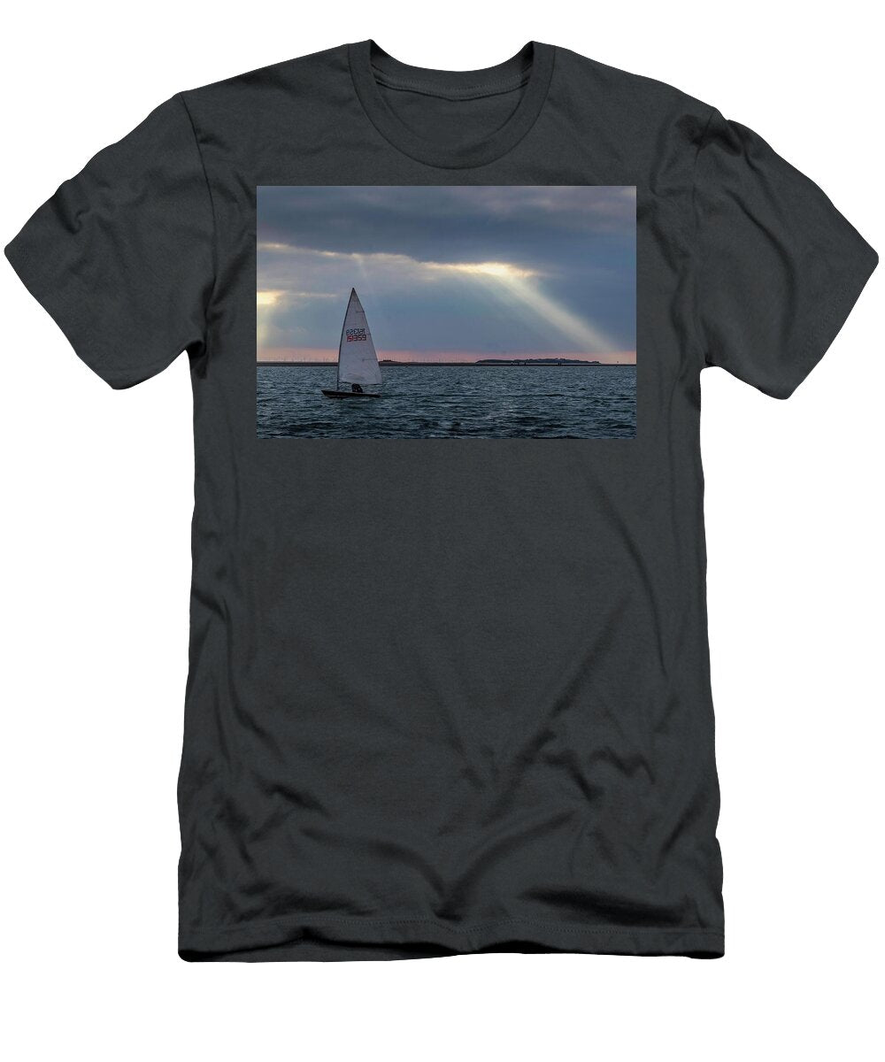 Sailboat Under Dramatic Skies West Kirby Wirral UK Phil Longfoot T-Shirt