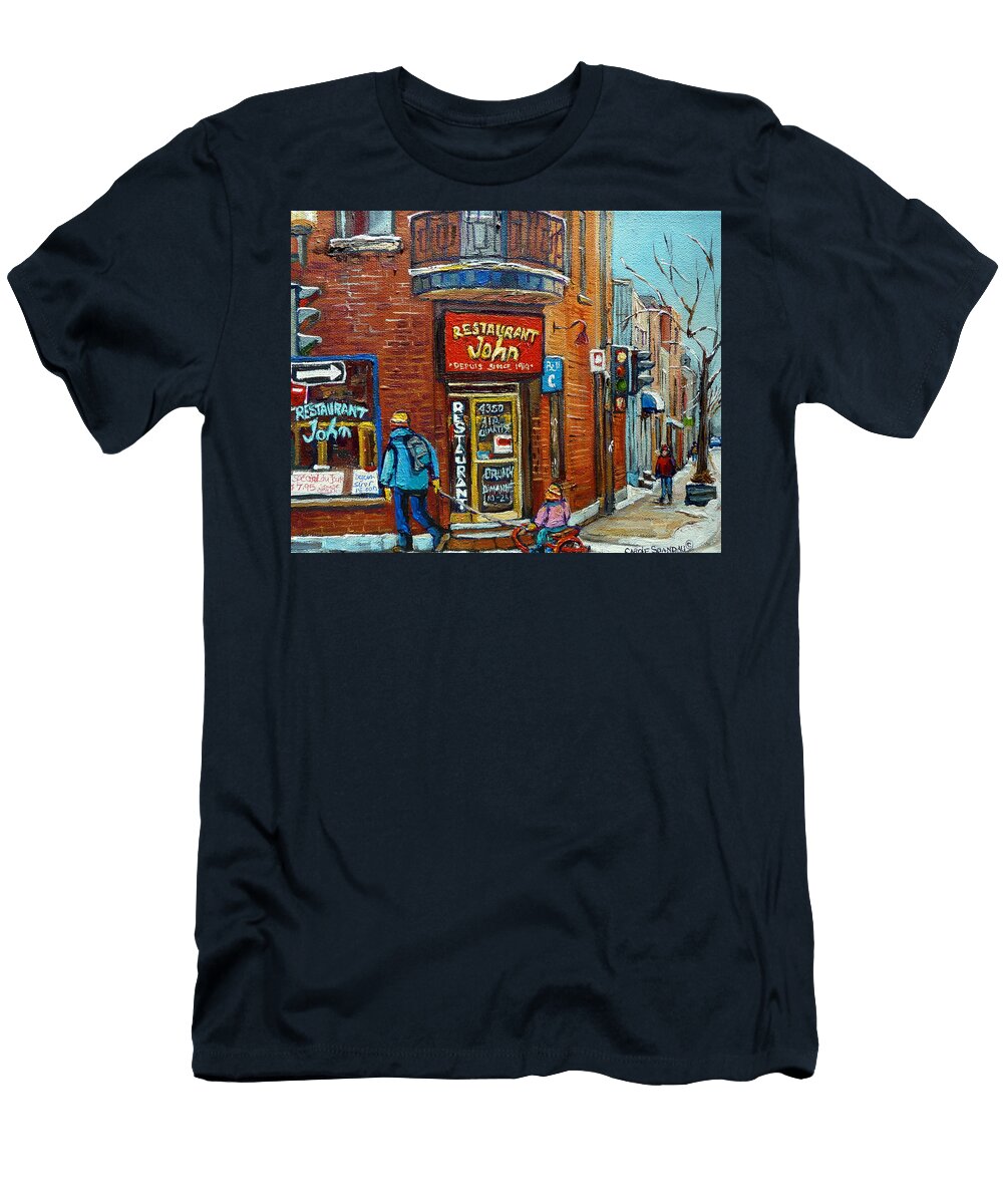 Saint Henri Street in Winter Carole Spandau T-Shirt