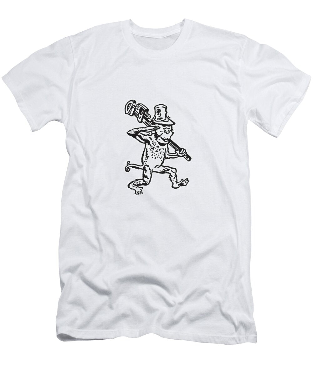Saluting Monkey with Wrench Csa Images T-Shirt