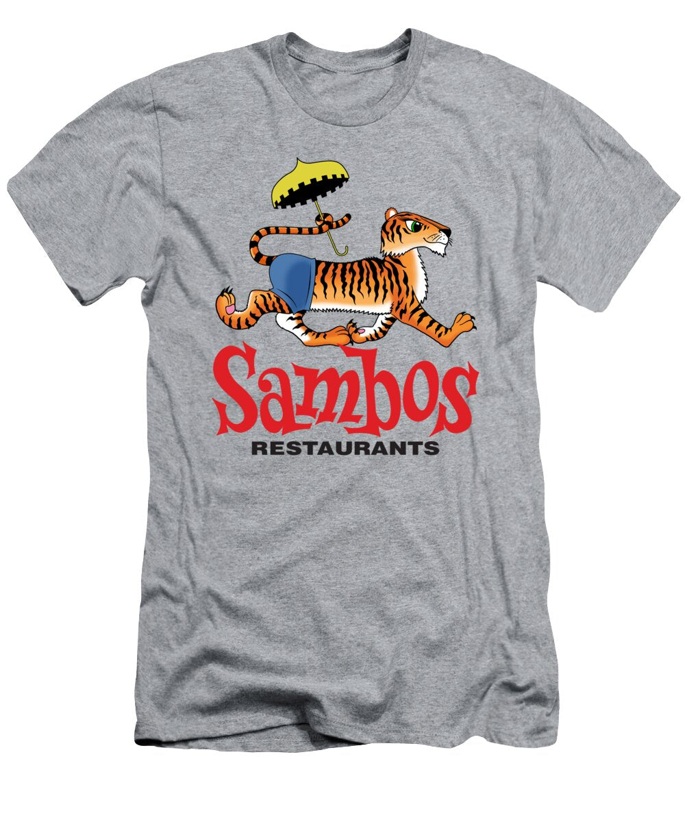 Sambos Restaurant Tiger with Sambos Umbrella and Pants Glen Evans T-Shirt