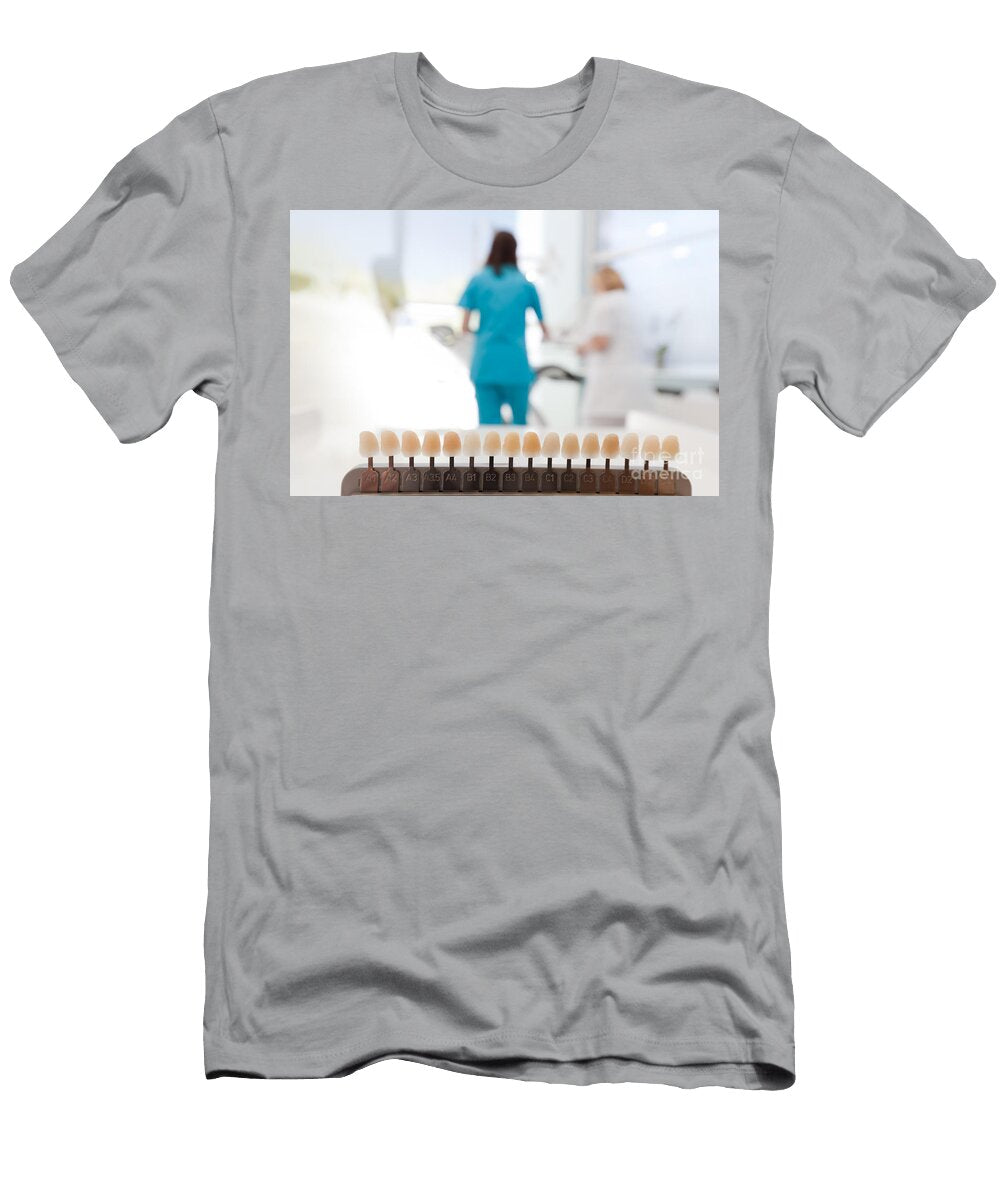 Sampler with Teeth Shades in Dentists Office Dentist At Work Michal Bednarek T-Shirt