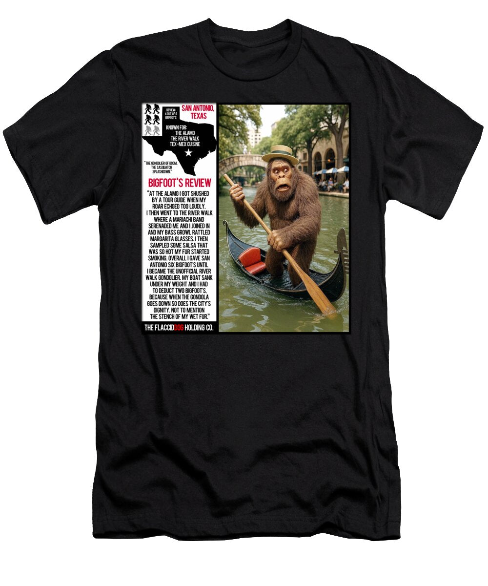 San Antonio Texas the Gondola of Doom Sasquatch Splashdown Robert Williams T-Shirt