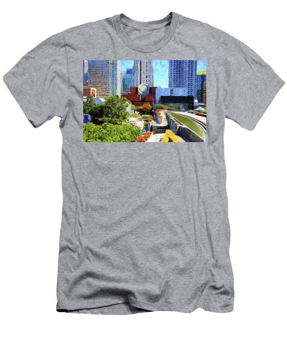 San Francisco Museum of Modern Art Viewed Through Yerba Buena Gardens Wingsdomain Art and Photography T-Shirt