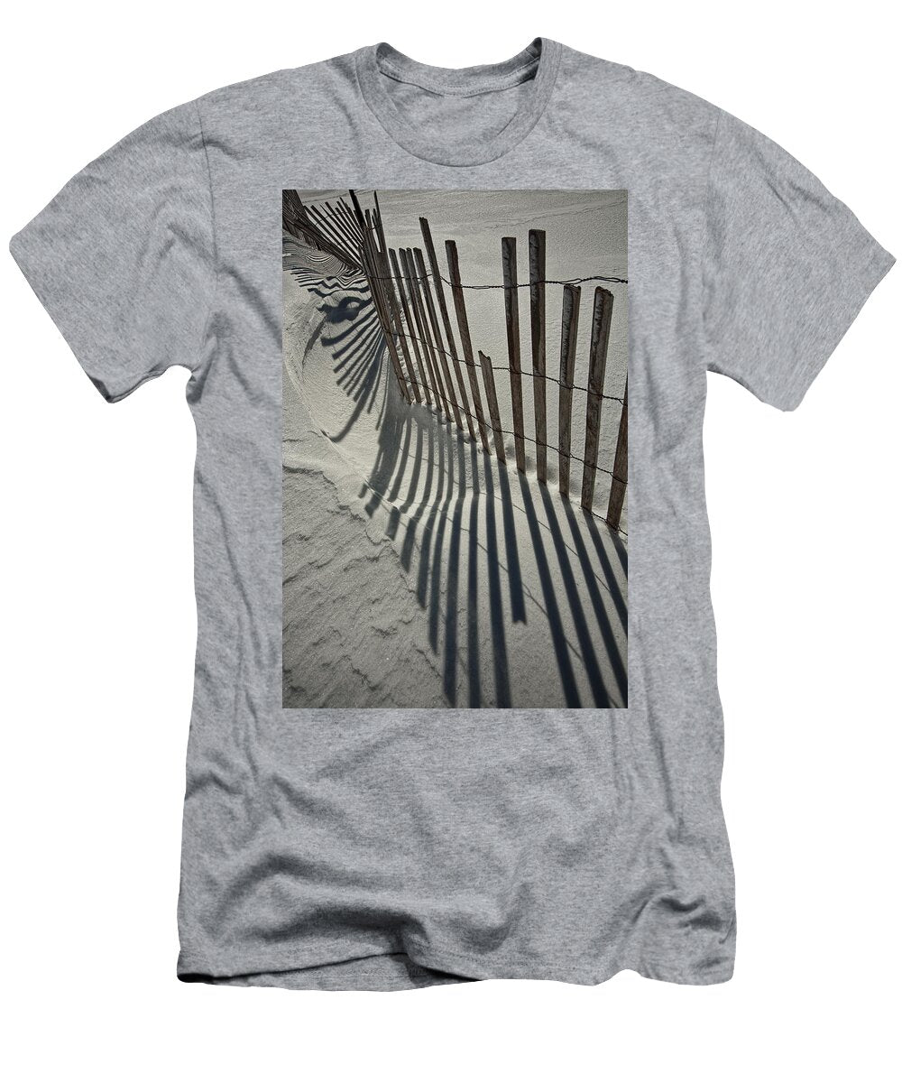 Sand Fence During Winter on the Beach Randall Nyhof T-Shirt