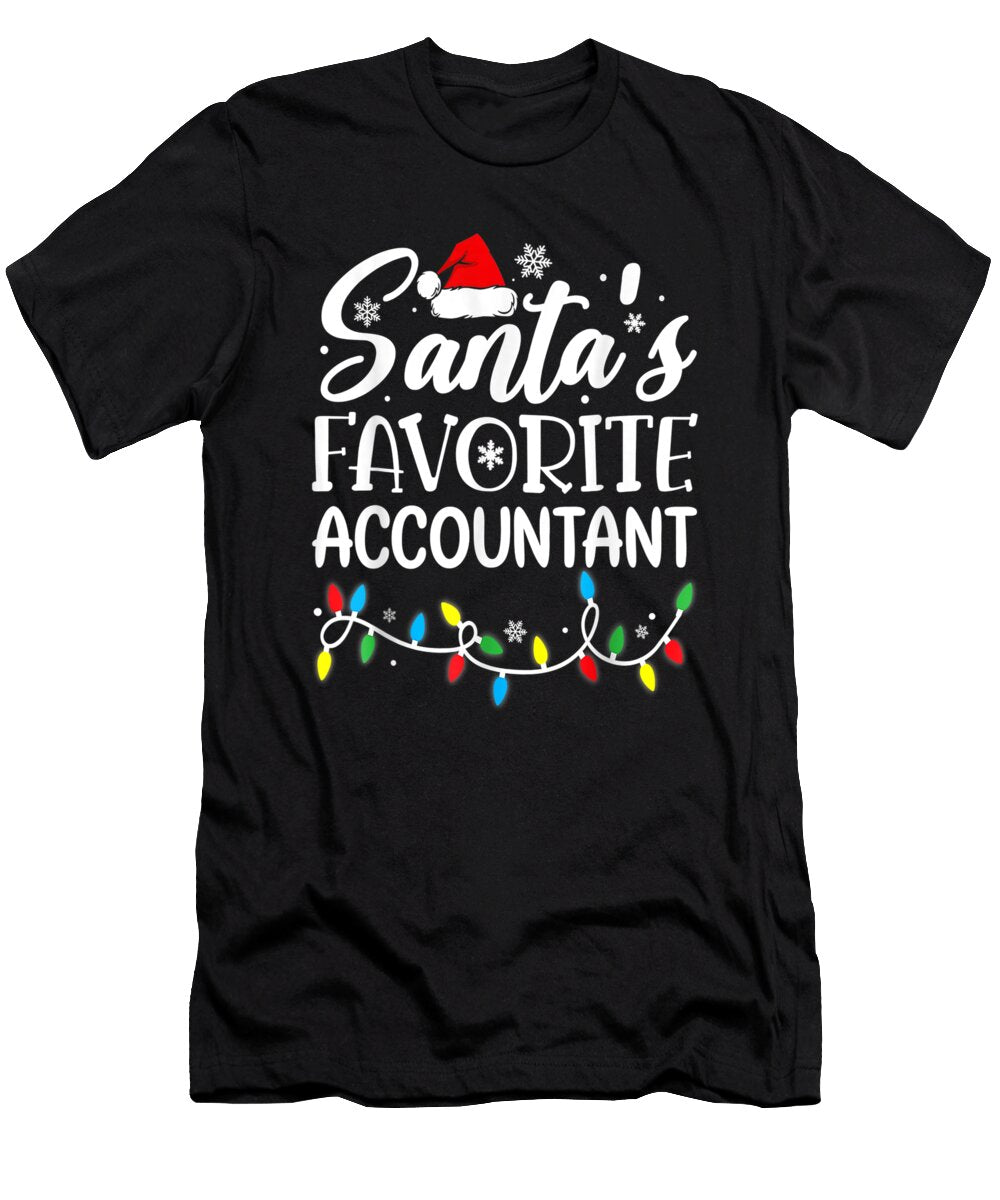 Santas Favorite Accountant Christmas Funny Gifts Th T-Shirt