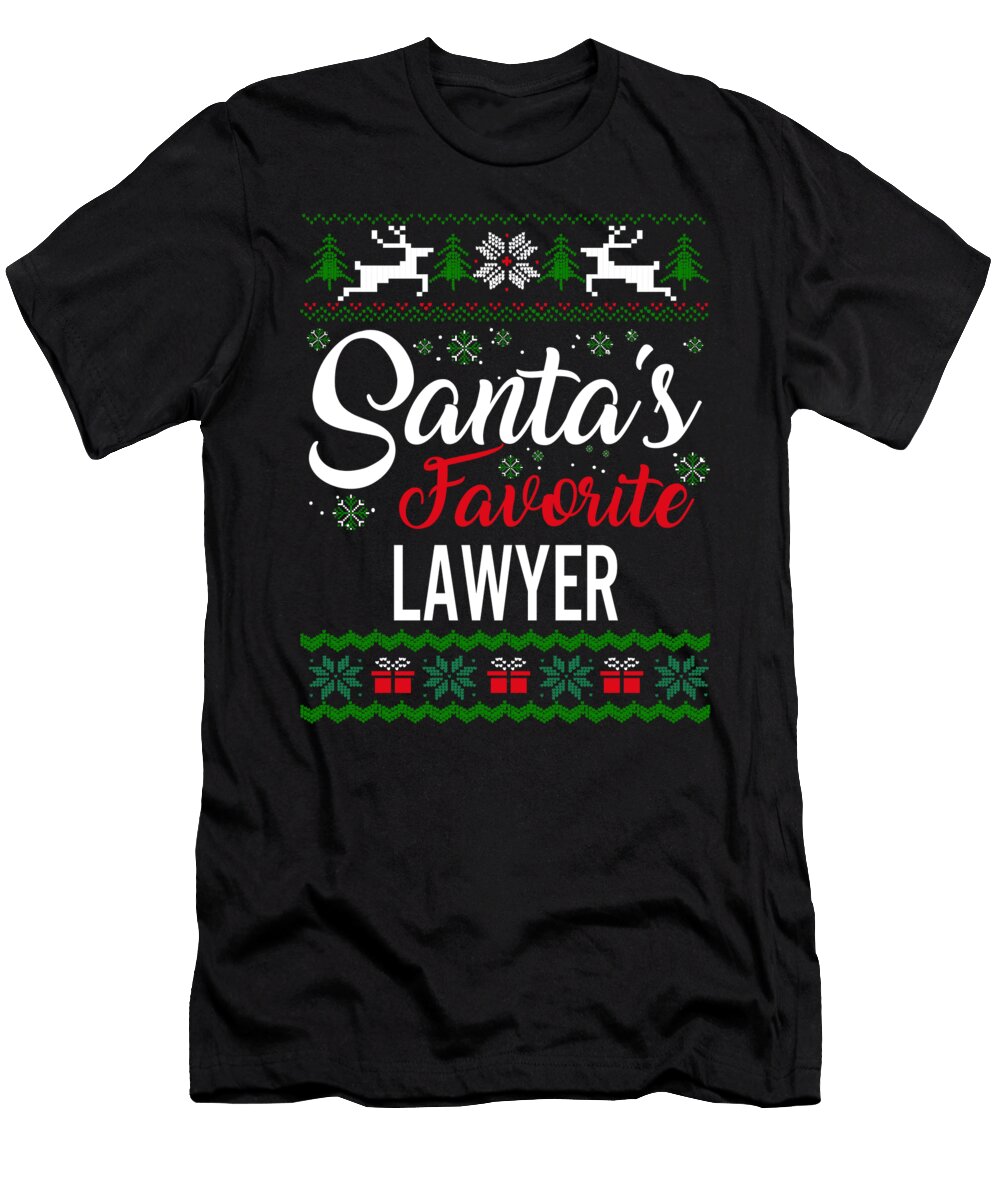 Santas Favorite Lawyer Christmas Ugly Sweater Sifou Store T-Shirt