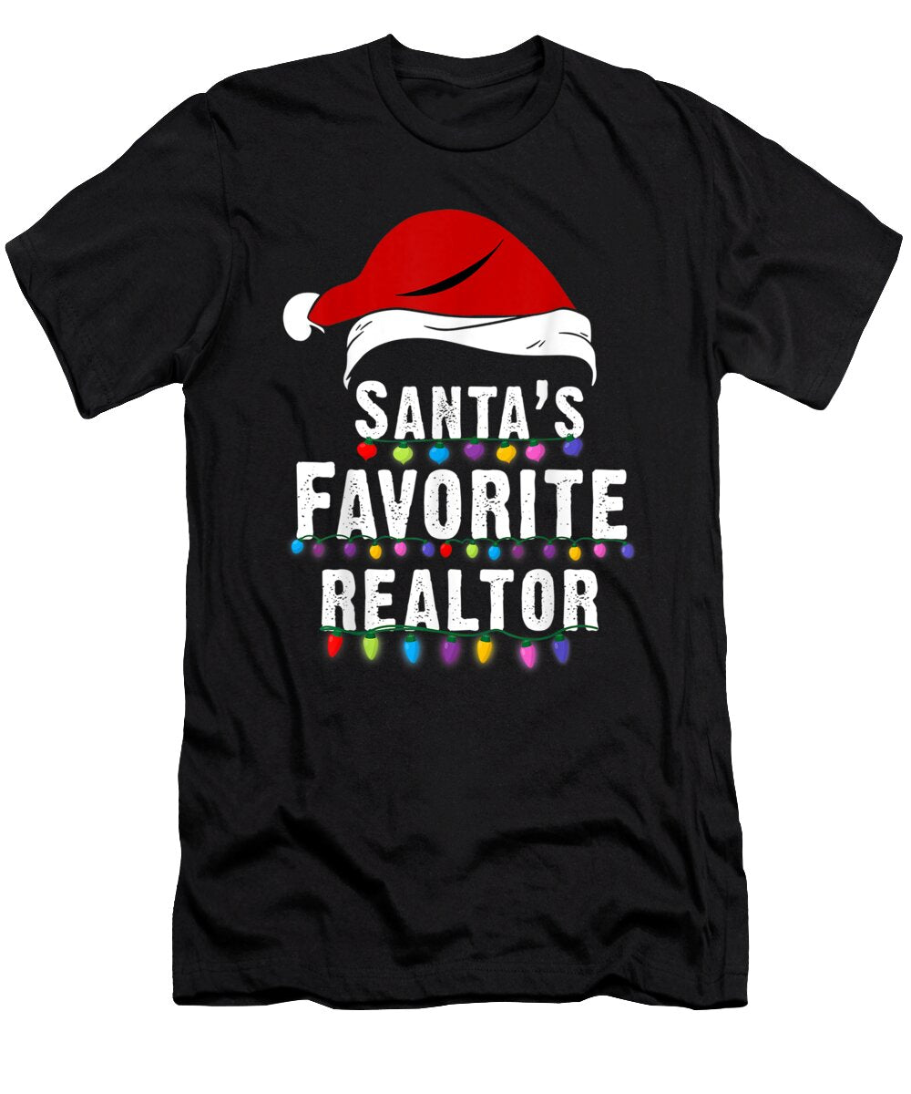 Santas Favorite Realtor Christmas Real Estate Agent Th T-Shirt