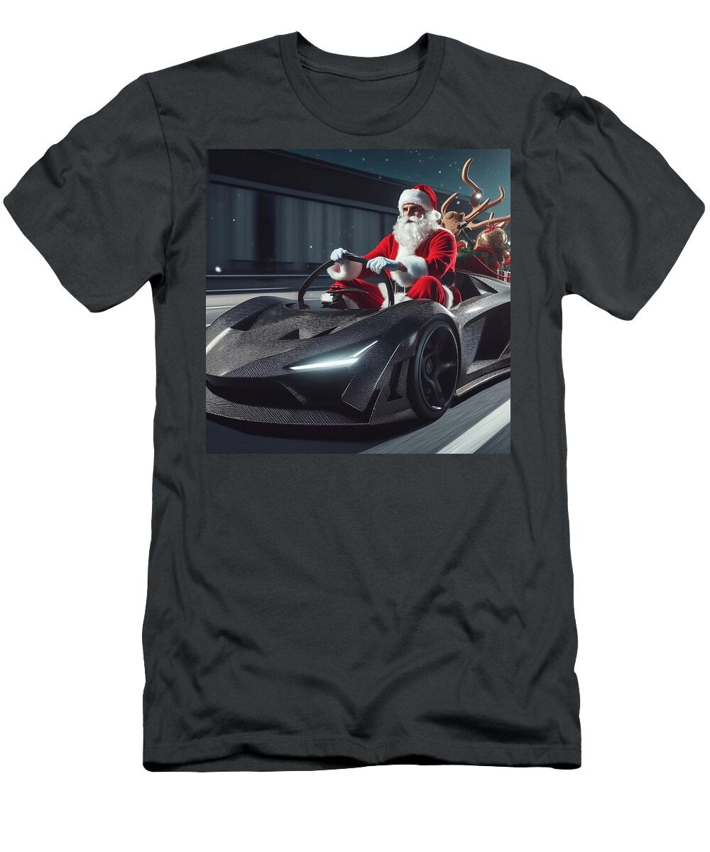 Santasprint Starlit Speedway Sleighing in Style Daniel Dudgeon T-Shirt