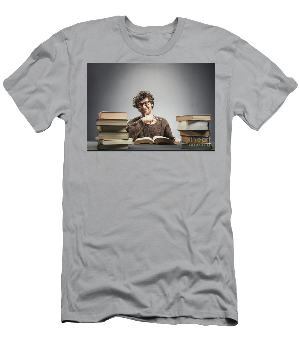 Satisfied Student Sitting At the Desk Michal Bednarek T-Shirt