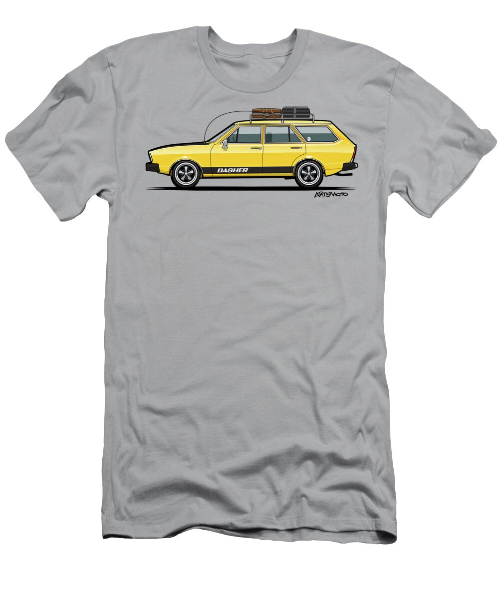 Saturn Yellow Volkswagon Dasher Wagon Monkey Crisis on Mars T-Shirt