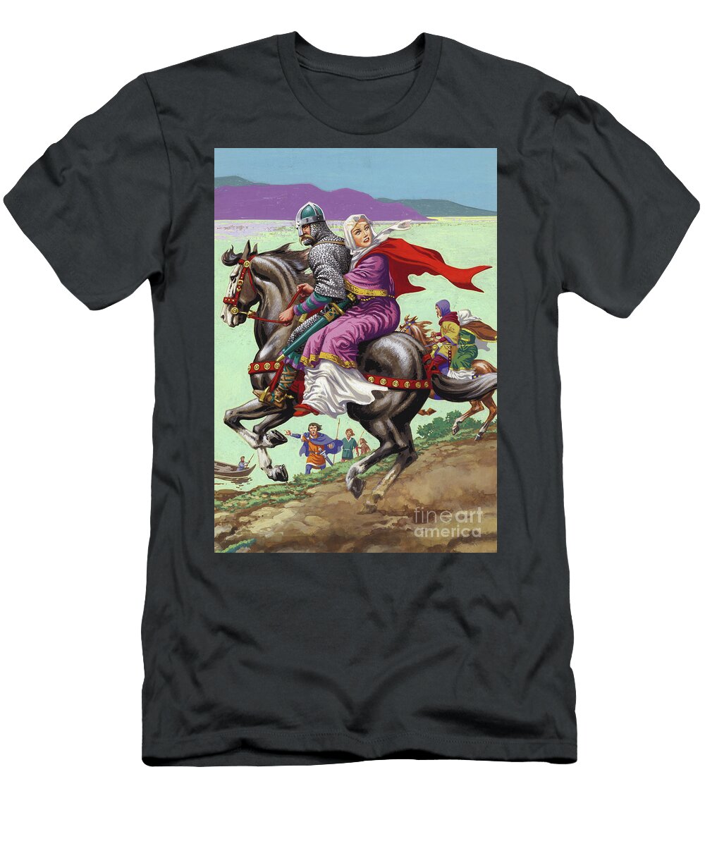 Saxon Princess Margaret Escapes with Her Family From the Clutches of William the Conqueror Pat Nicolle T-Shirt