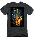 Saxophonic Reverie Jazz Echoes on a Chalkboard Canvas Ai Generated Olfactoart Studio T-Shirt