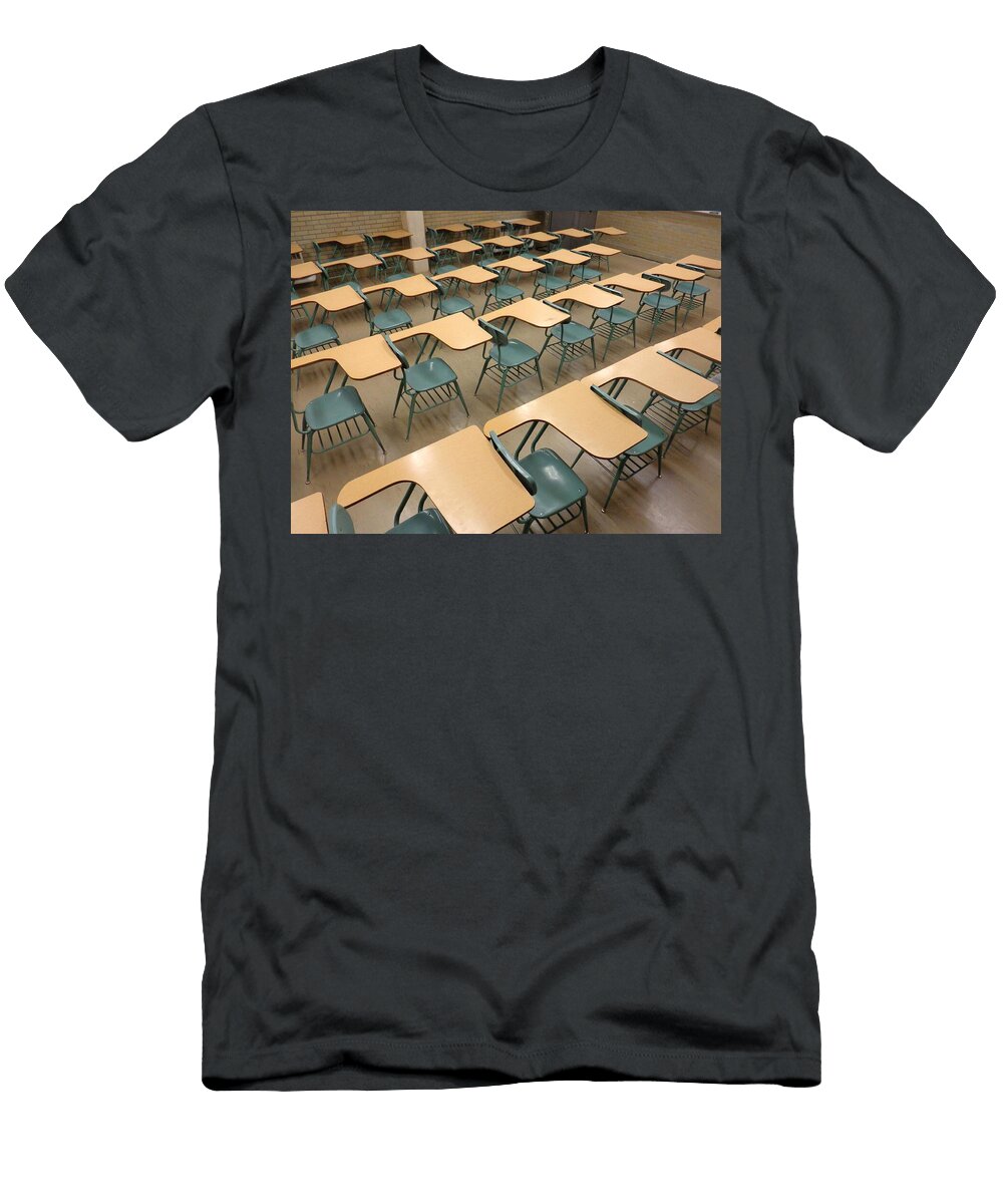 School Classroom with Empty Desks Rada Franzen T-Shirt