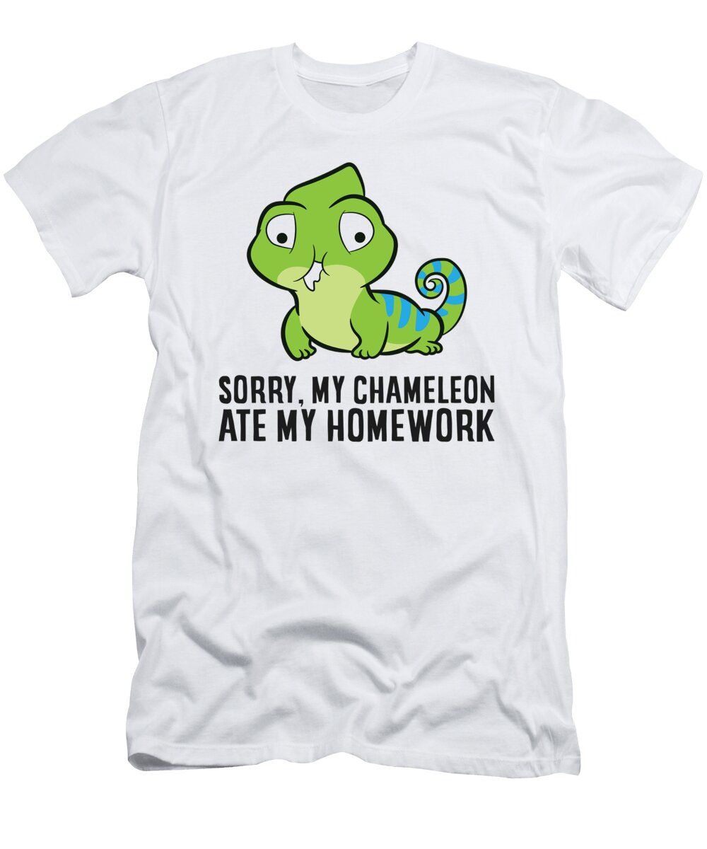School Homework Sorry My Chameleon Ate My Homework Eq Designs T-Shirt