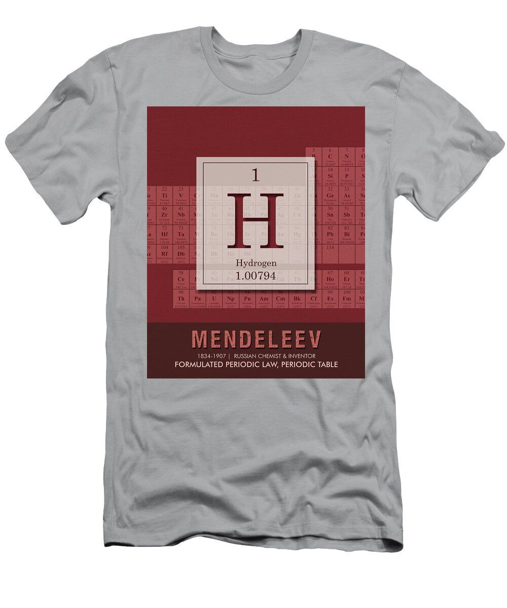 Science Posters Dmitri Mendeleev Chemist Inventor Studio Grafiikka T-Shirt