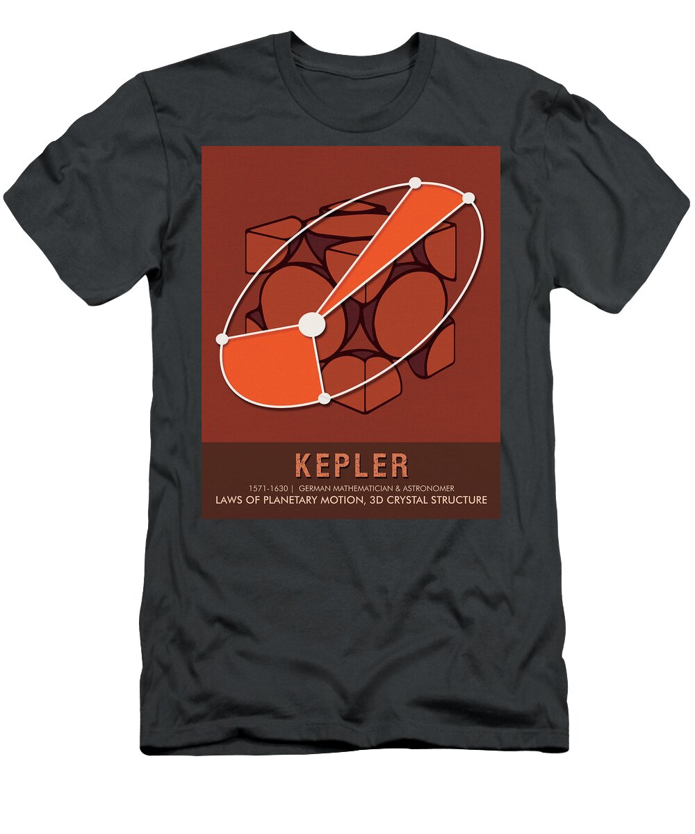 Science Posters Johannes Kepler Mathematician Astronomer Studio Grafiikka T-Shirt