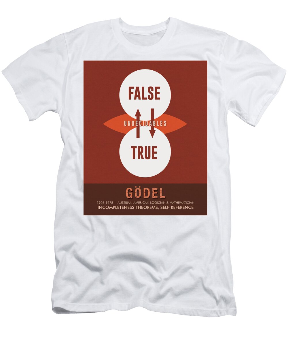 Science Posters Kurt Godel Mathematician Logician Studio Grafiikka T-Shirt