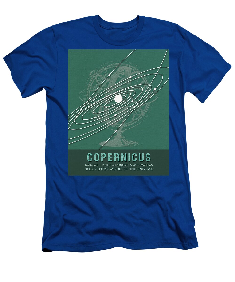 Science Posters Nicolaus Copernicus Astronomer Mathematician Studio Grafiikka T-Shirt
