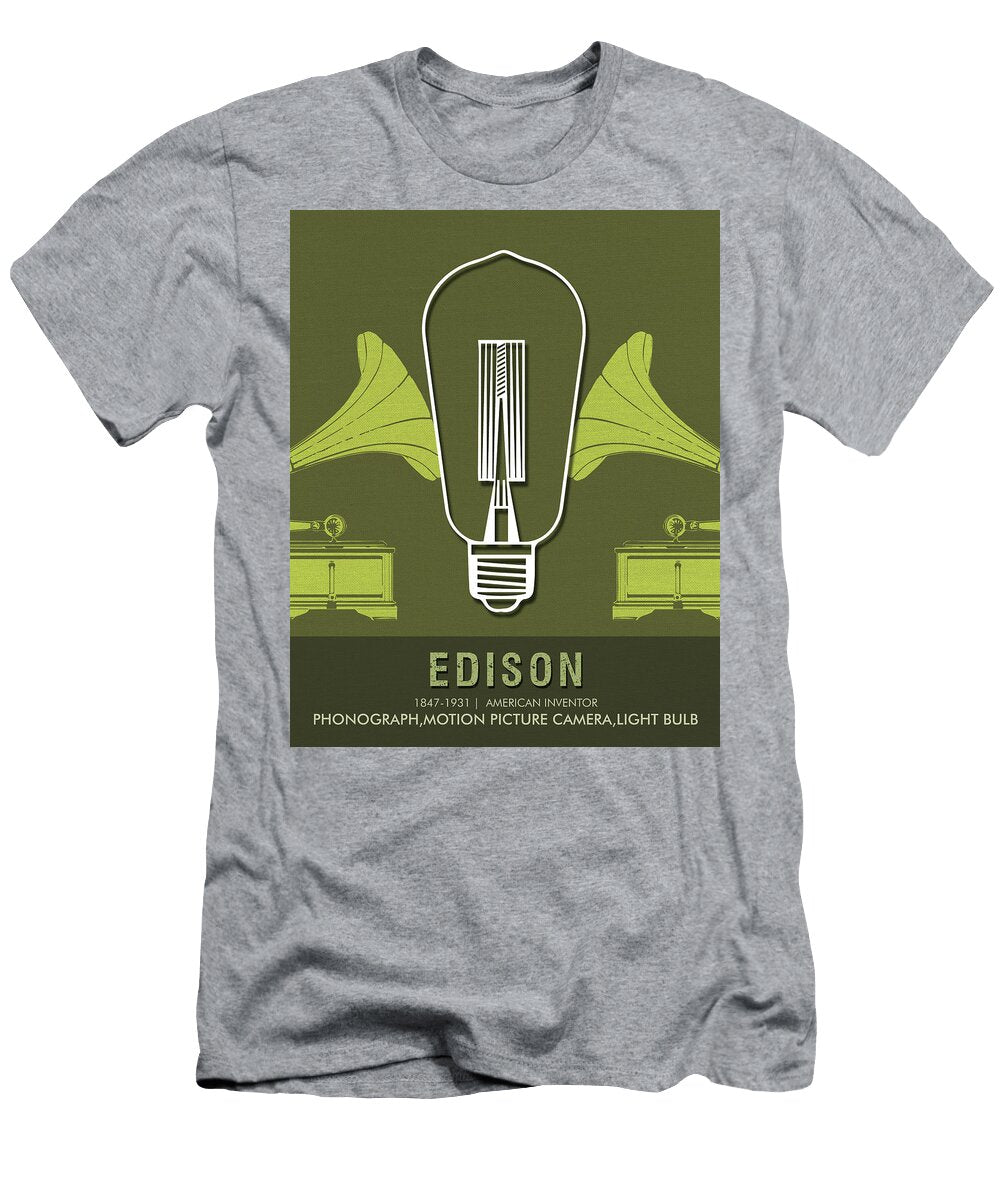 Science Posters Thomas Alva Edison Inventor Studio Grafiikka T-Shirt
